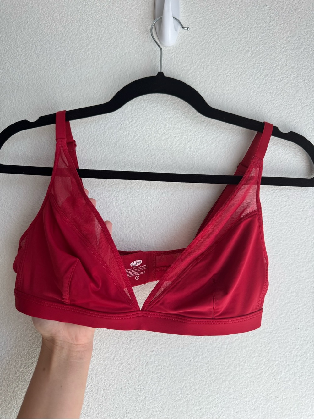 Parade Red Mesh Detailed Plunge Bralette